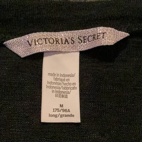 Victoria's Secret Shiny Silver Logo sheer burnout long sleeve T-shirt Tee Top - Picture 6 of 7